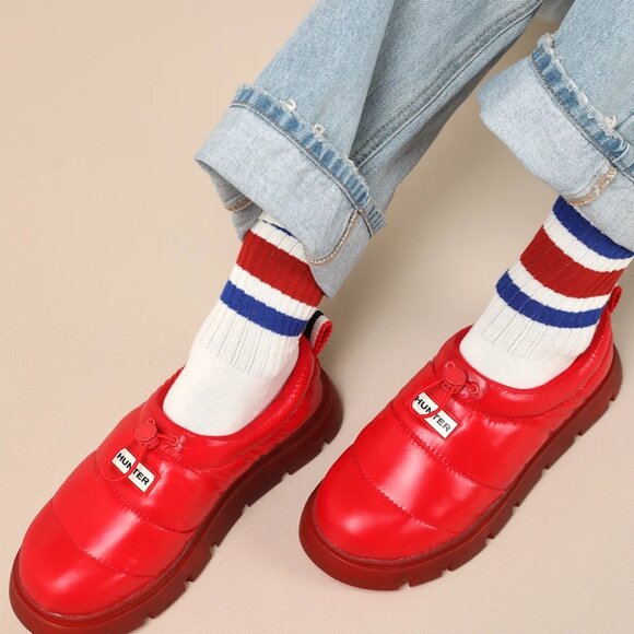 NEW HUNTER Madison Water Resistant Booties in red for women 1025 4m2 - Picture 7 of 10